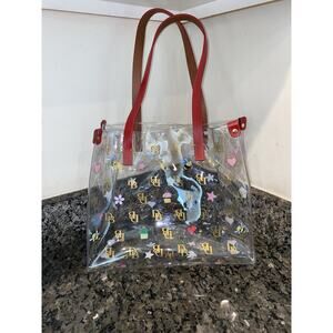 Dooney & Bourke Clear Medium Shopper Beach Bag Purse Tote Handbag 10” X 11”